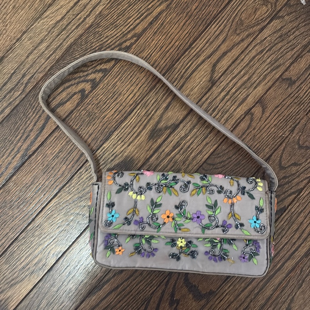 thrifted beaded bag